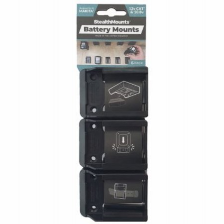 METALMARK INDUSTRIAL 6PK MA12 BLK Batt Mount BM-MK12-BLK-6